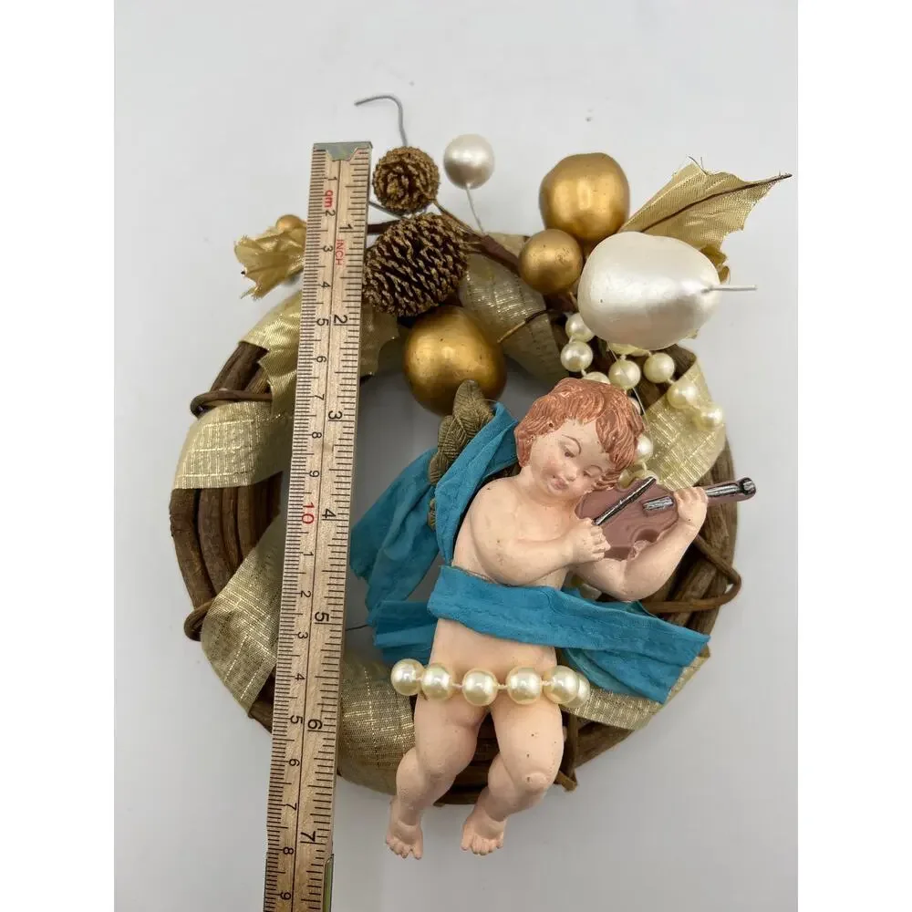 Set Of 3 Angel Wreaths 90s Vintage Pink Blue‎ Cherubs